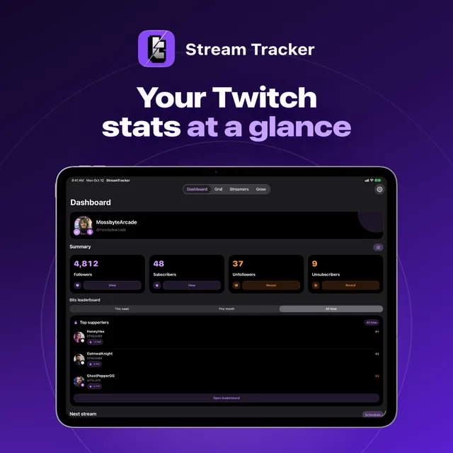 Stream Tracker on iPad, 1:1 promotional image