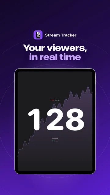 Stream Tracker on iPad, 9:16 promotional image