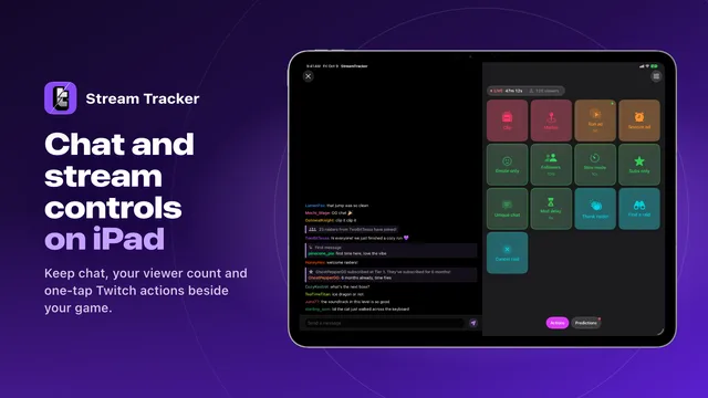 Stream Tracker on iPad, 16:9 promotional image