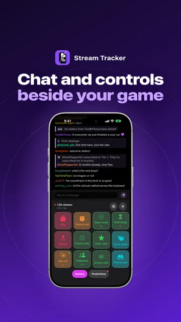 Stream Tracker on iPhone, 9:16 promotional image