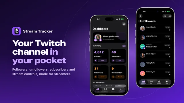 Stream Tracker on iPhone, 16:9 promotional image
